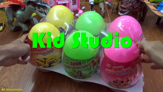 Dinosaurs surprise eggs 4k video Bóc trứng khủng long đồ chơi trẻ em Kid Studio-CHRJoJt