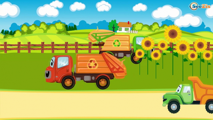 The Tow Truck - Service Vehicles. The Ambulance with Fire Truck. Trucks Cartoons for Children