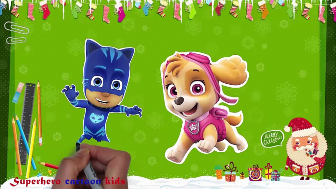 PJ Masks Christmas Transforms into Snowman & Paw Patrol as Stanta Claus | Superheroes Vide