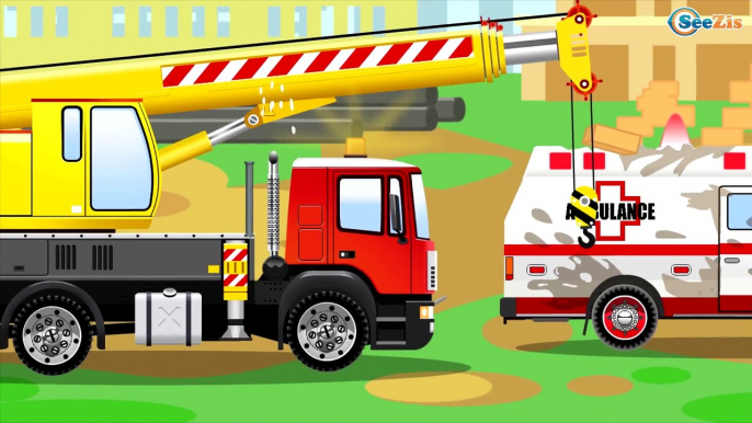 Big Construction Vehicle | Bulldozer & Crane with Cars and Trucks | Cars Cartoons For Children
