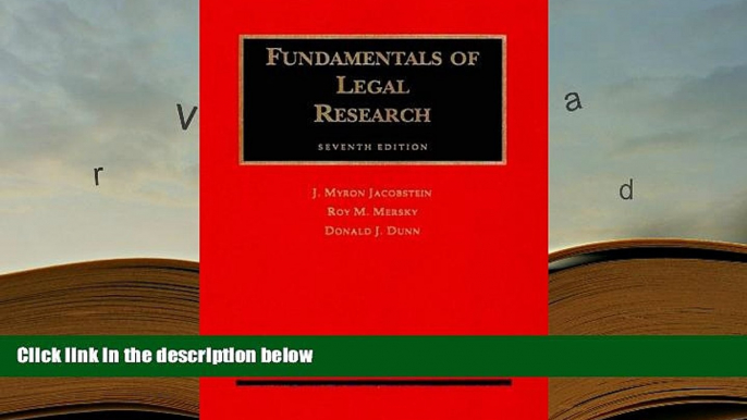 PDF [DOWNLOAD] Fundamentals of Legal Research (University Textbooks) TRIAL EBOOK