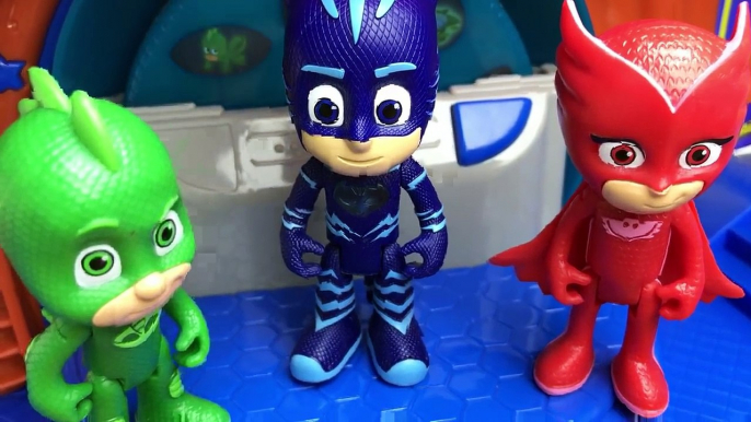 PJ MASKS Headquarters HQ Catboy, Owlette & Gekko Stop Romeo Ninja & Luna Girl Disney Junior Video