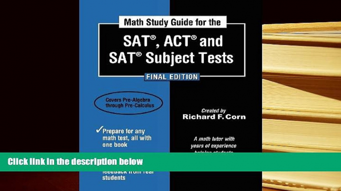 Popular Book  Math Study Guide for the SAT, ACT and SAT Subject Tests -  Final Edition  For Kindle