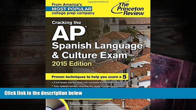 Popular Book  Cracking the AP Spanish Language   Culture Exam with Audio CD, 2015 Edition (College