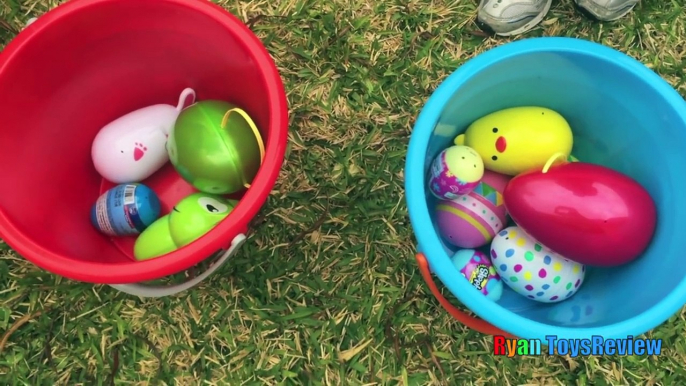 Easter Eggs Hunt Surprise Toys Challenge Water Balloons Fight Shopkins Disney Cars Toys Paw Patrol