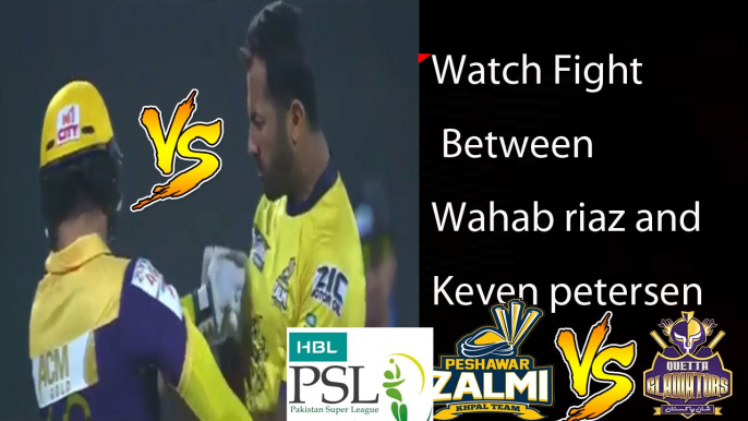 Fight between Wahab riaz and KP-PZ Vs QG first playoff highlights-Pakistan super league