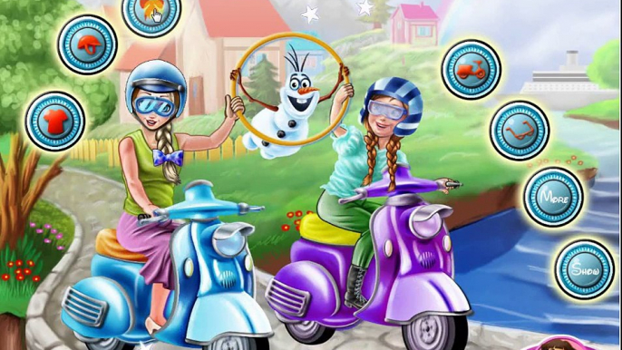 ♛ Disney Princess Frozen Sisters Elsa And Anna And Olaf Princess Scooter Ride And Dress Up