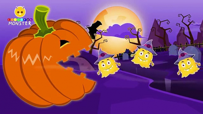 Learn Colors with 3D Pacman and Halloween Pumpkin for Kids Children Toddlers - Colours for