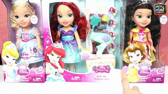 Disney Princess Babies Dolls! Baby Aurora, Cinderella and Belle! TOYS FOR BABY AND TODDLER