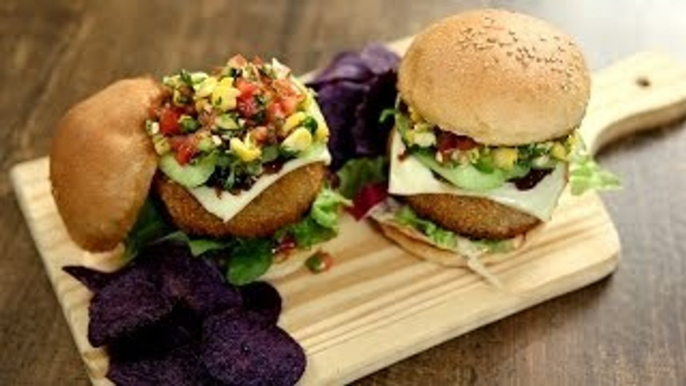 How To Make Veg Cheese Burger | Veg Cheese Burger Recipe | The Bombay Chef - Varun Inamdar