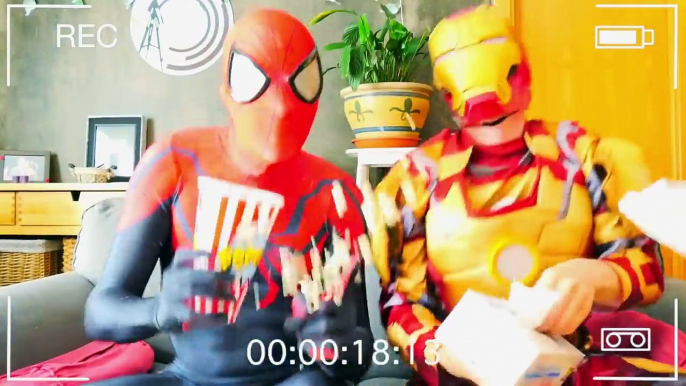 Spiderman vs Iron Man Dancing In Real Life ft Pink Spidergirl & Frozen Elsa Superheroes