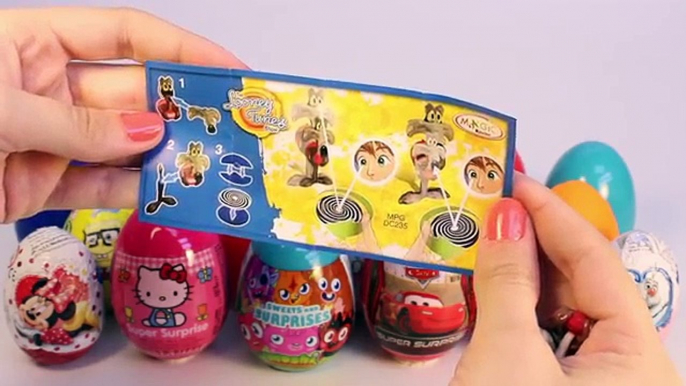 SURPRISE EGGS PEPPA PIG MOSHI MONSTERS CARS 2 MICKEY MOUSE MINNIE MOUSE PLAY DOH EGGS