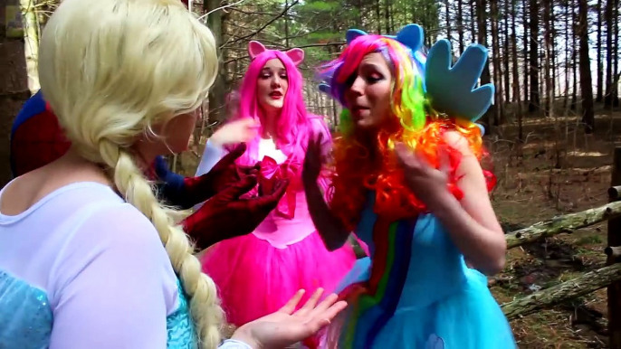 Pink Spidergirl vs Cruella! w/ Spiderman, Frozen Elsa, My Little Pony, Joker, Hulk & Venom