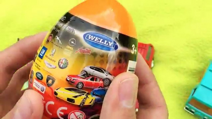 Huevos Sorpresa Kinder de la Carretilla Unboxing Kinder Surprise Eggs Cars Welly Portable de sorpresas para los de