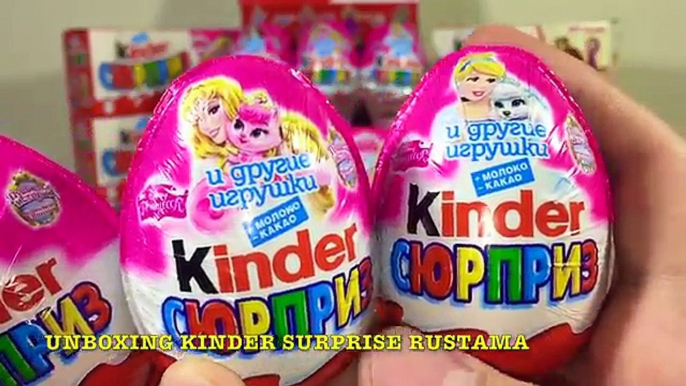 55 Kinder Sorpresas en ruso, masha y el Oso Unboxing Kinder Surprise de la Princesa de Pep