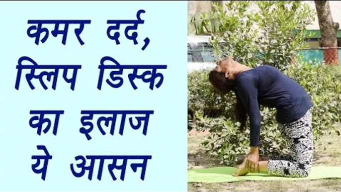 Yoga for back pain and slip disc, Ustrasana | उष्ट्रासन | कमर दर्द, स्लिप डिस्क का इलाज़ | Boldsky