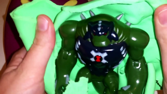 Ben 10 Giant Four Arms Play Doh Surprise Egg Filled with Toys 2016