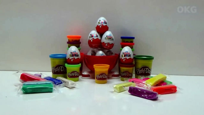 Play Doh Glitter Surprise Eggs Toys Learn Colors Disney Frozen Elsa Cinderella Snow White