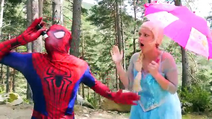 Spiderman vs Pink Spidergirl! w/ Frozen Elsa & Cinderella Shoes, Joker, Maleficent Colored