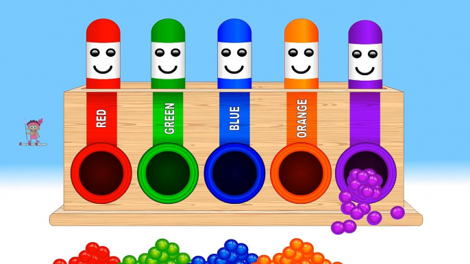 Learn Colors and Numbers Wooden Ball Hammer Educational Toy | Giant Gummy Bear Colors Videos