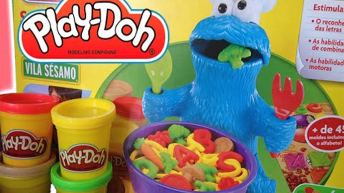 Play-Doh Sopa de Letrinhas Monstro Come Come Learn ABC Alphabet With Cookie Monster Play Dough