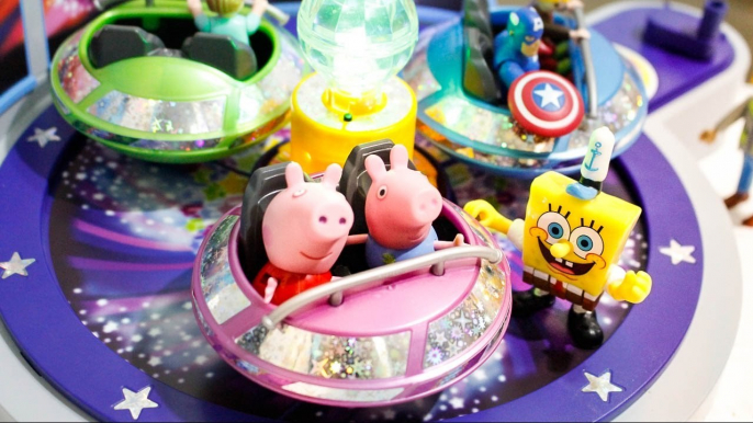 PIG GEORGE BOB ESPONJA CAPITAO AMERICA no Parque de Diversoes PLAYMOBIL NAVE GIRATORIA Summerfun