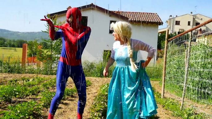 Frozen Elsa Vs Weather Spell! w/ Spiderman Vs Maleficent Joker & IronMan - Funny Superhero