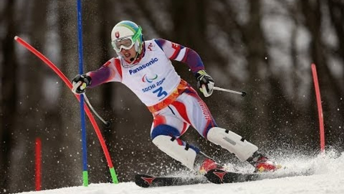 Miroslav Haraus  (1st run) | Men's slalom visually impaired | Alpine skiing | Sochi 2014 Paralympics