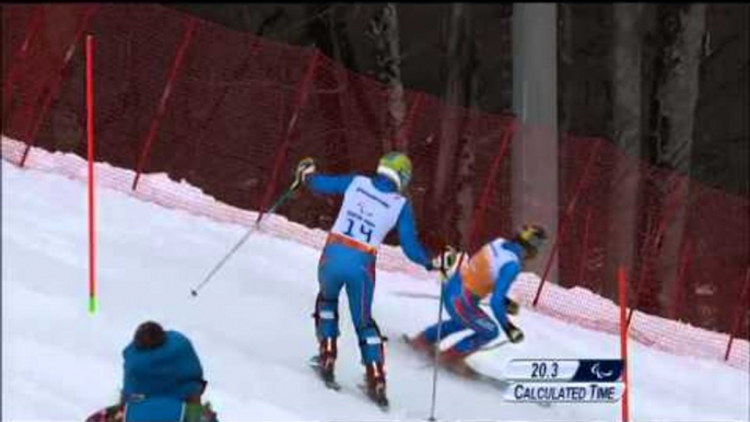 Patrik Hetmer (1st run) | Men's slalom visually impaired | Alpine skiing | Sochi 2014 Paralympics