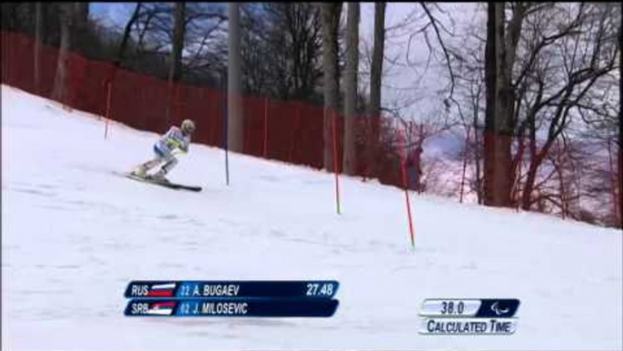 Jugoslav Milosevic (1st run) | Men's slalom standing | Alpine skiing | Sochi 2014 Paralympics