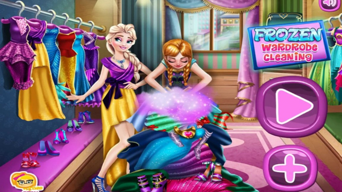 Princess Elsa and Anna Wardrobe Cleaning - Disney Frozen Princess Dress Up Games For Girls