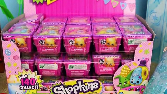 Shopkins Toys Blind Bags SEASON 2 Baskets Opening With Frozen Elsa Alex & Spiderman DisneyCarToys