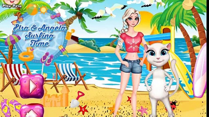 Elsa And Angela Fun Surfing Time - ELSA Frozen Surfing - Game