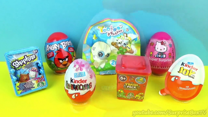 7 Surprise Eggs Yoohoo and Friends Shopkins Angry Birds Kindr Eggs ביצת קינדר ביצת הפתעה-1_