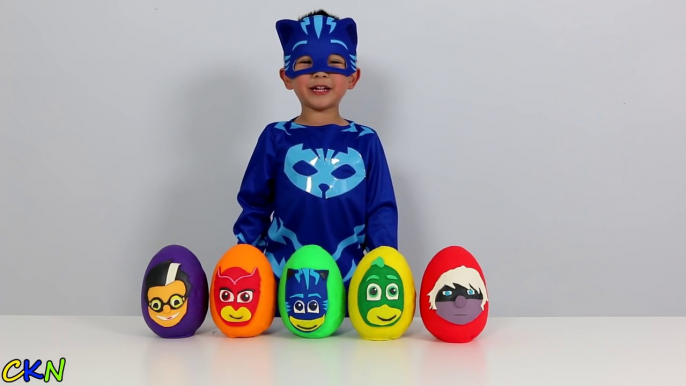 Disney PJ Masks Play-Doh Surprise Eggs Opening Fun With Catboy Gekko Owlette Ckn Toys-PrOo