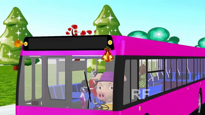 Wheels On The Bus Go Round And Round - 3D Animation Kids Songs | Nursery Rhymes for Child