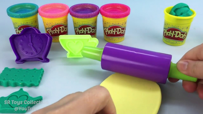 Play Doh Sparkle Compound Collection with Biscuit Teapot and Cup Molds Fun & Creative for