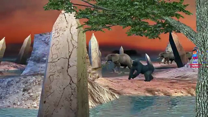 King Kong Vs Dinosaurs Cartoons for Children Finger Family Nursery Rhymes | Epic Rap Battl