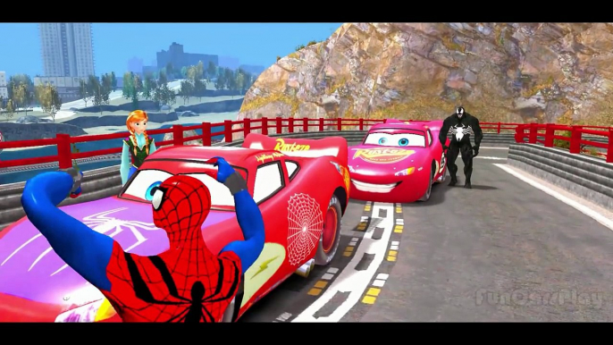 COLORS SPIDERMAN & SUPER CARS MCQUEEN NURSERY RHYMES KIDS SONGS MEGA PARTY Spaderman with