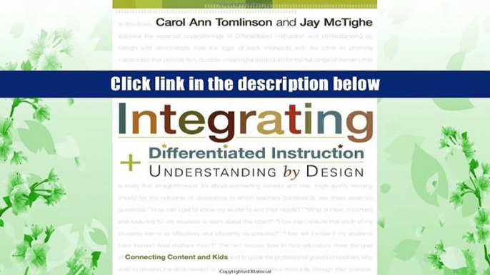 DOWNLOAD [PDF] Integrating Differentiated Instruction   Understanding by Design: Connecting