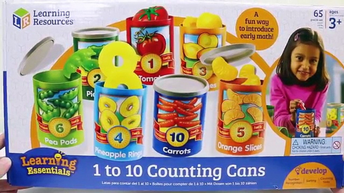 Learn Numbers and Fruits for Kids Toddlers with Counting Cans