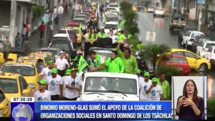 Binomio Moreno-Glas sumó el apoyo de la coalición de organizaciones sociales en Santo Domingo de los Tsáchilas