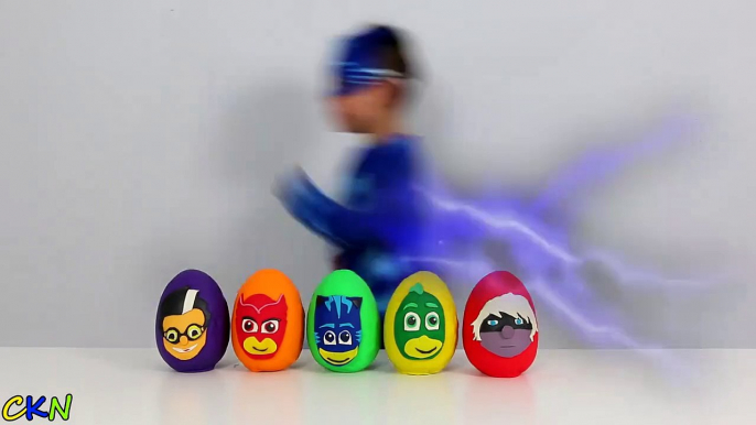 Disney PJ Masks Play-Doh Surprise Eggs Opening Fun With Catboy Gekko Owlette Ckn Toys-PrOo2E_a1