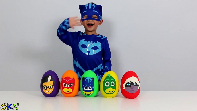 Disney PJ Masks Play-Doh Surprise Eggs Opening Fun With Catboy Gekko Owlette Ckn Toys-PrOo2E_