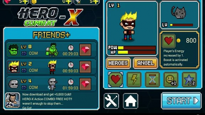 HÉROE-X: COMBAT IOS / Android HD Juego Fliptroniks.com