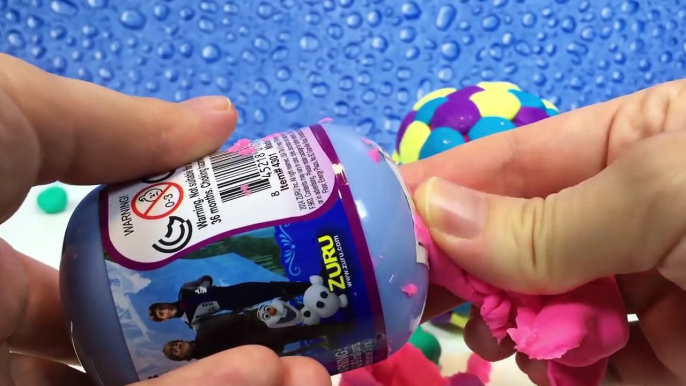 Disney Frozen! Clay Foam Surprise Eggs Cups! Play-Doh Dippin Dots Toy Surprises! Learn Col