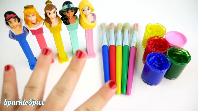 Best Learning Colors Videos for Children Disney Princess Finger Family Nursery Rhymes Microwave PEZ-iMw7w