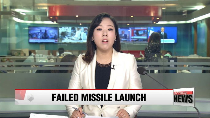 N. Korea's latest missile test fails: S. Korean defense ministry