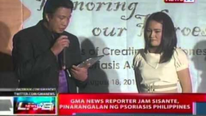 NTL: GMA News reporter Jam Sisante, pinarangalan ng Psoriasis Philippines