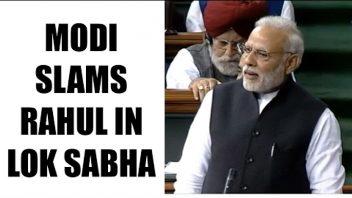 PM Modi in Lok Sabha, takes a dig at Rahul Gandhi with watch timing, Watch Video | Oneindia News